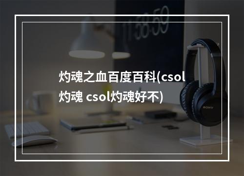 灼魂之血百度百科(csol灼魂 csol灼魂好不)