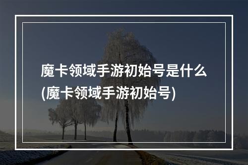 魔卡领域手游初始号是什么(魔卡领域手游初始号)