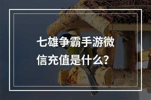 七雄争霸手游微信充值是什么？