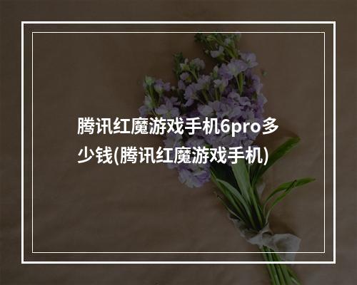 腾讯红魔游戏手机6pro多少钱(腾讯红魔游戏手机)