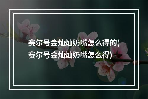 赛尔号金灿灿奶嘴怎么得的(赛尔号金灿灿奶嘴怎么得)