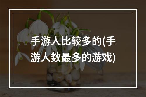 手游人比较多的(手游人数最多的游戏)