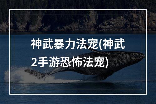 神武暴力法宠(神武2手游恐怖法宠)