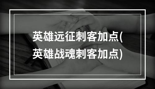 英雄远征刺客加点(英雄战魂刺客加点)