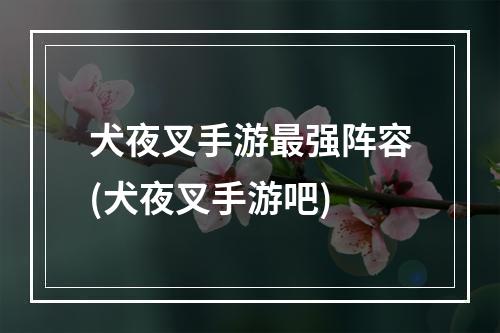 犬夜叉手游最强阵容(犬夜叉手游吧)