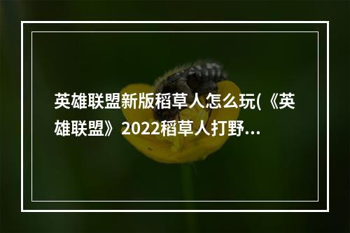 英雄联盟新版稻草人怎么玩(《英雄联盟》2022稻草人打野怎么玩 2022稻草人打野玩法攻)