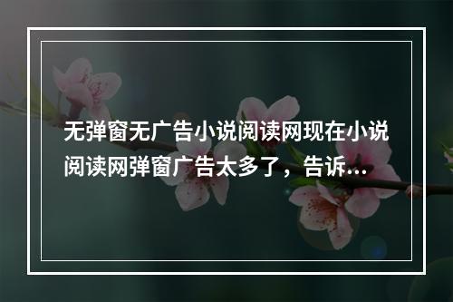 无弹窗无广告小说阅读网现在小说阅读网弹窗广告太多了，告诉我一个无弹窗的小说网(梦想岛中文)