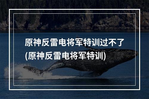 原神反雷电将军特训过不了(原神反雷电将军特训)