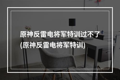 原神反雷电将军特训过不了(原神反雷电将军特训)