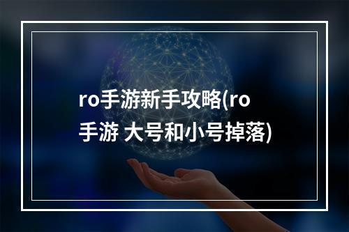 ro手游新手攻略(ro手游 大号和小号掉落)