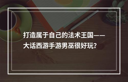 打造属于自己的法术王国——大话西游手游男巫很好玩？