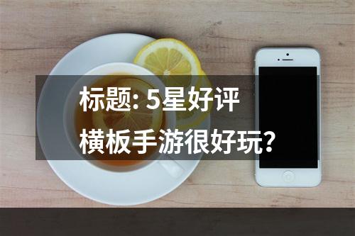 标题: 5星好评横板手游很好玩？