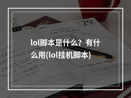 lol脚本是什么？有什么用(lol挂机脚本)