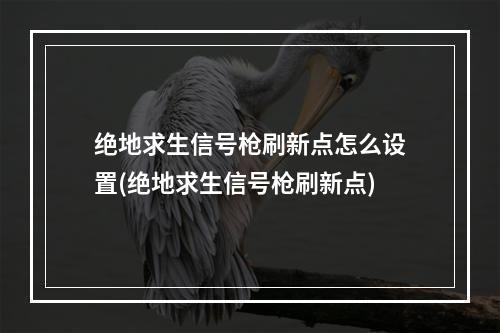 绝地求生信号枪刷新点怎么设置(绝地求生信号枪刷新点)