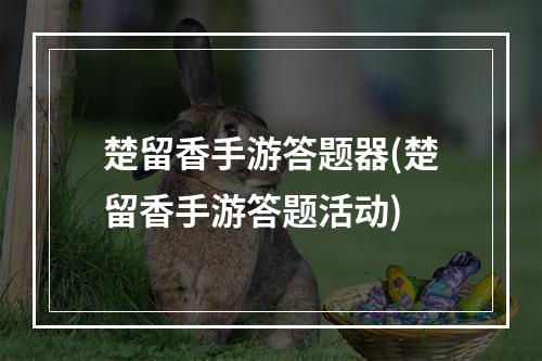 楚留香手游答题器(楚留香手游答题活动)