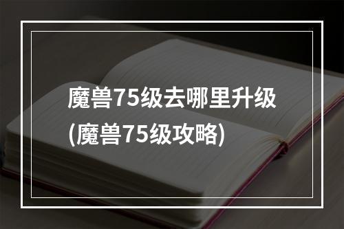 魔兽75级去哪里升级(魔兽75级攻略)