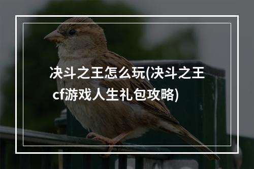 决斗之王怎么玩(决斗之王 cf游戏人生礼包攻略)