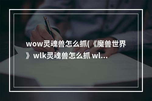 wow灵魂兽怎么抓(《魔兽世界》wlk灵魂兽怎么抓 wlk灵魂兽获取方法  )