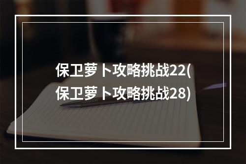 保卫萝卜攻略挑战22(保卫萝卜攻略挑战28)