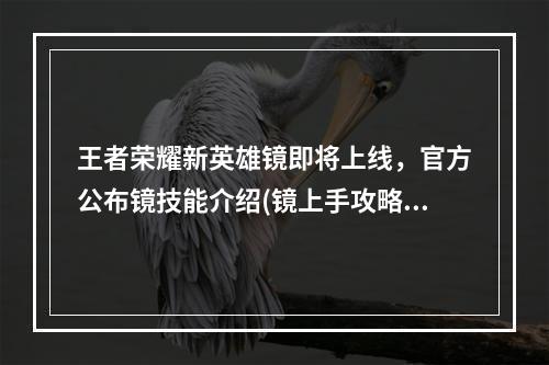 王者荣耀新英雄镜即将上线，官方公布镜技能介绍(镜上手攻略)