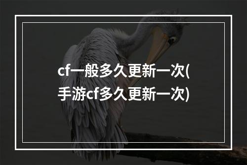 cf一般多久更新一次(手游cf多久更新一次)