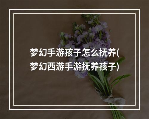 梦幻手游孩子怎么抚养(梦幻西游手游抚养孩子)