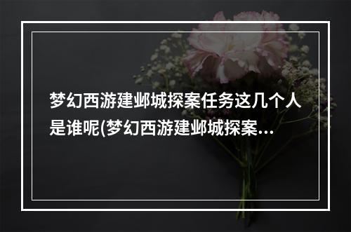 梦幻西游建邺城探案任务这几个人是谁呢(梦幻西游建邺城探案任务)