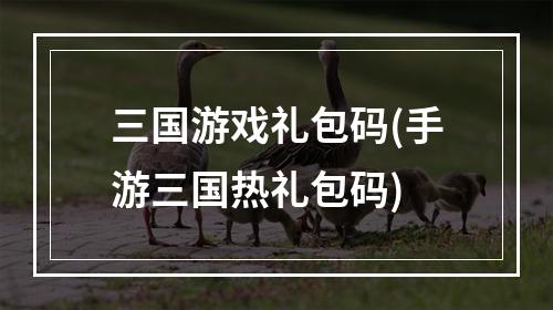 三国游戏礼包码(手游三国热礼包码)