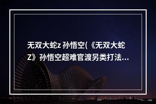 无双大蛇z 孙悟空(《无双大蛇Z》孙悟空超难官渡另类打法)