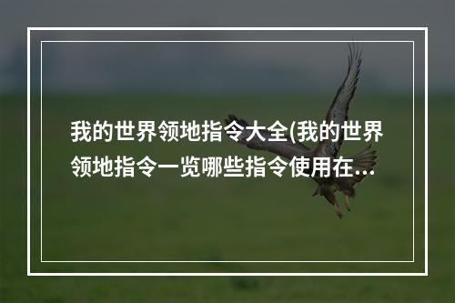 我的世界领地指令大全(我的世界领地指令一览哪些指令使用在领地上)