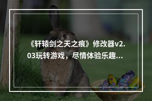 《轩辕剑之天之痕》修改器v2.03玩转游戏，尽情体验乐趣(如何使用轩辕剑之天之痕修改器)(解锁无限金币、强力武器等——轩辕剑之天之痕修改器v2.03强力介绍！)