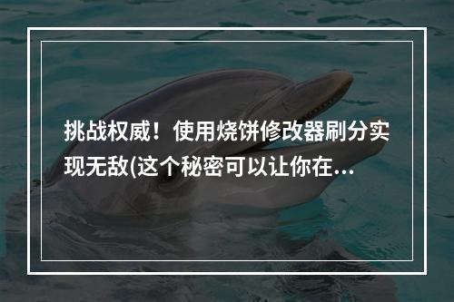 挑战权威！使用烧饼修改器刷分实现无敌(这个秘密可以让你在天天酷跑中翻盘！)