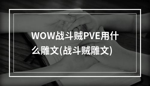 WOW战斗贼PVE用什么雕文(战斗贼雕文)