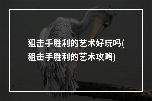 狙击手胜利的艺术好玩吗(狙击手胜利的艺术攻略)