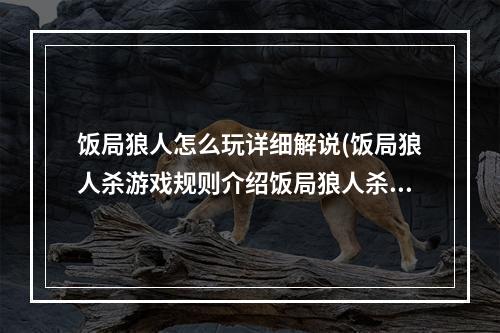 饭局狼人怎么玩详细解说(饭局狼人杀游戏规则介绍饭局狼人杀怎么玩)