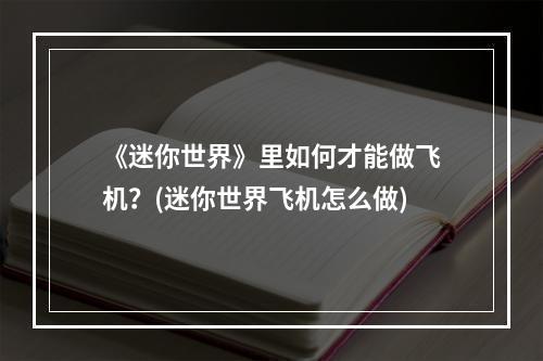 《迷你世界》里如何才能做飞机？(迷你世界飞机怎么做)