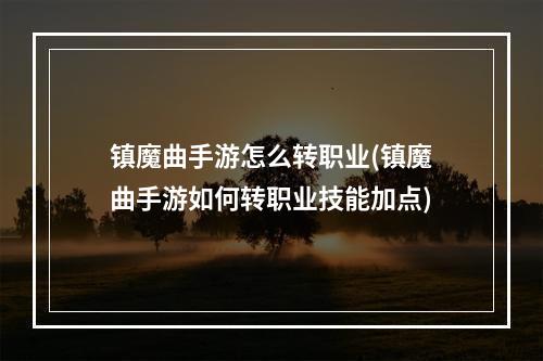 镇魔曲手游怎么转职业(镇魔曲手游如何转职业技能加点)