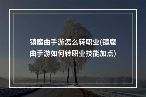 镇魔曲手游怎么转职业(镇魔曲手游如何转职业技能加点)