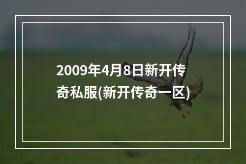 2009年4月8日新开传奇私服(新开传奇一区)