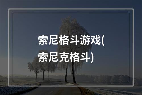 索尼格斗游戏(索尼克格斗)