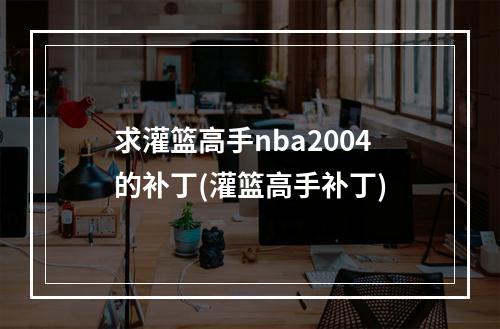 求灌篮高手nba2004的补丁(灌篮高手补丁)