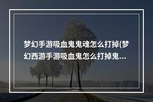 梦幻手游吸血鬼鬼魂怎么打掉(梦幻西游手游吸血鬼怎么打掉鬼魂)