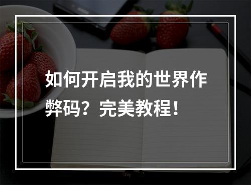 如何开启我的世界作弊码？完美教程！