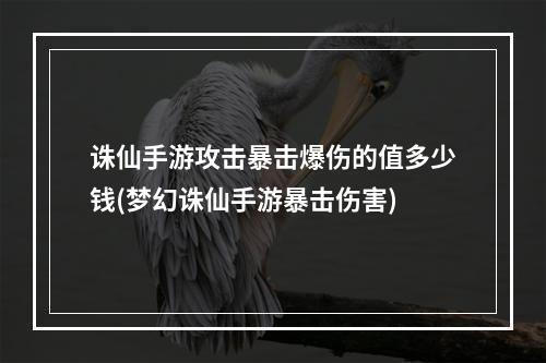 诛仙手游攻击暴击爆伤的值多少钱(梦幻诛仙手游暴击伤害)