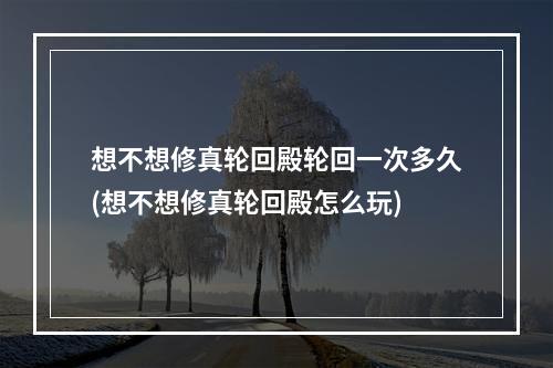 想不想修真轮回殿轮回一次多久(想不想修真轮回殿怎么玩)