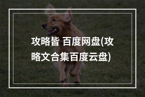 攻略皆 百度网盘(攻略文合集百度云盘)