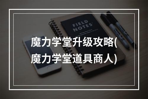 魔力学堂升级攻略(魔力学堂道具商人)