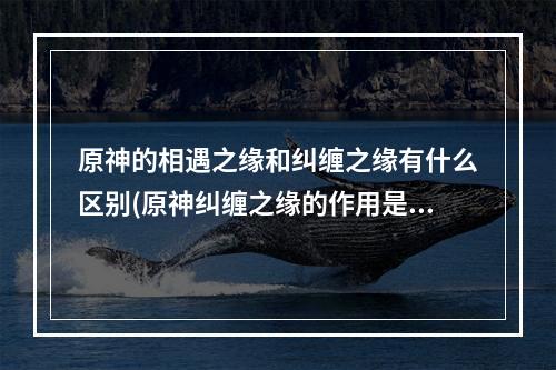 原神的相遇之缘和纠缠之缘有什么区别(原神纠缠之缘的作用是什么 纠缠之缘作用介绍 原神  )