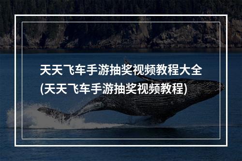 天天飞车手游抽奖视频教程大全(天天飞车手游抽奖视频教程)