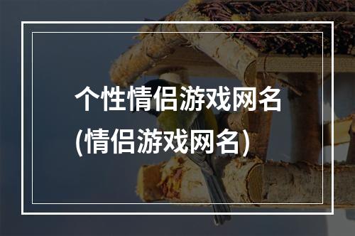 个性情侣游戏网名(情侣游戏网名)